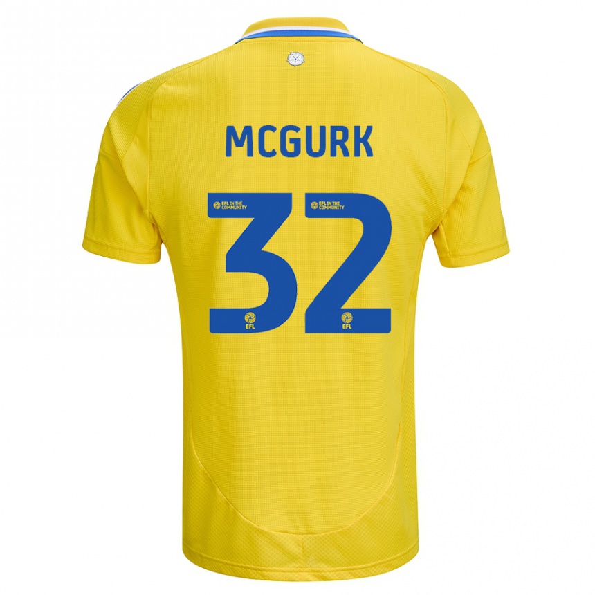 Enfant Football Maillot Sean Mcgurk #32 Jaune Bleu Tenues Extérieur 2024/25