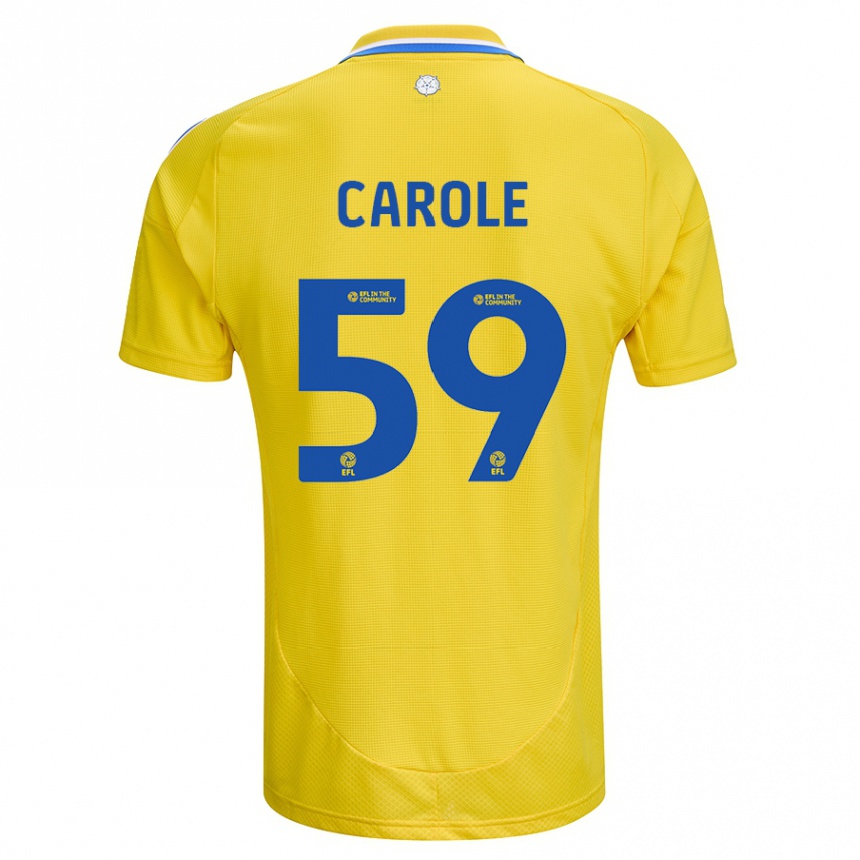 Enfant Football Maillot Keenan Carole #59 Jaune Bleu Tenues Extérieur 2024/25