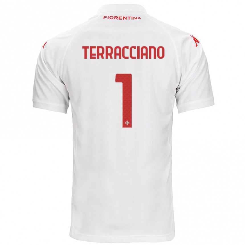 Enfant Football Maillot Pietro Terracciano #1 Blanc Tenues Extérieur 2024/25