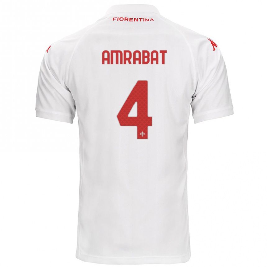 Enfant Football Maillot Sofyan Amrabat #4 Blanc Tenues Extérieur 2024/25