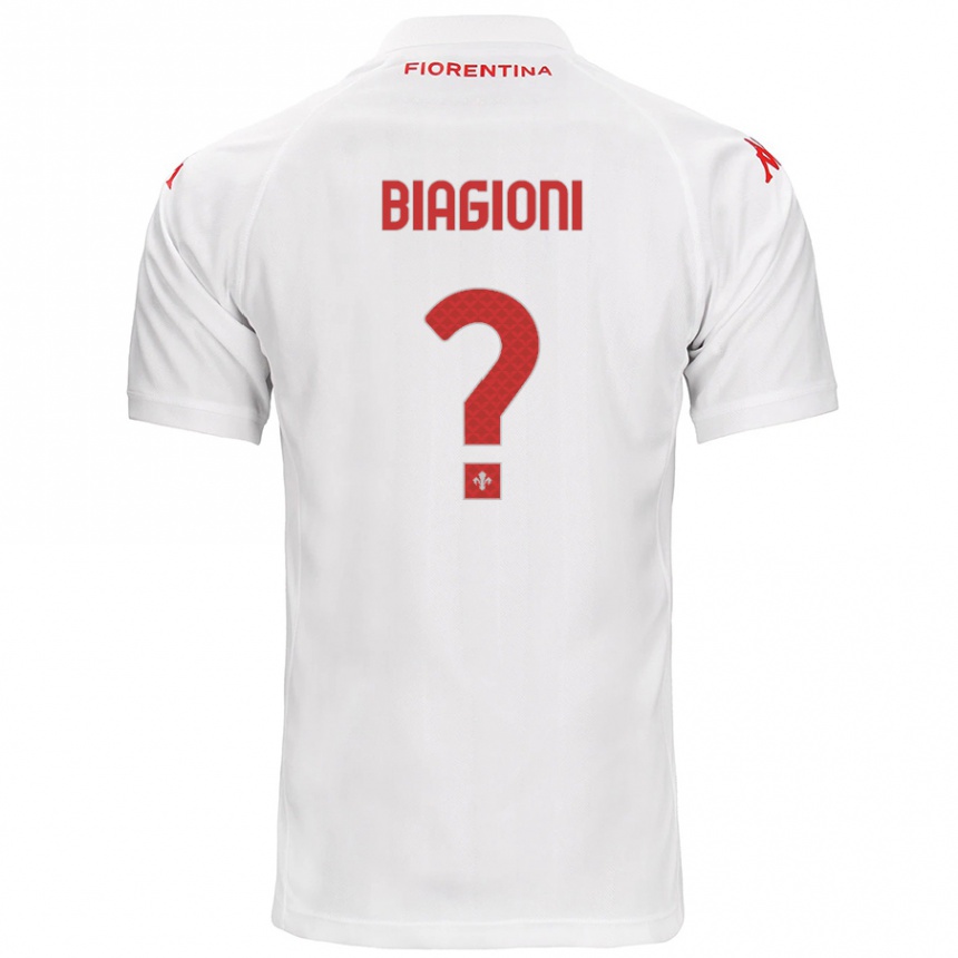 Enfant Football Maillot Lorenzo Biagioni #0 Blanc Tenues Extérieur 2024/25