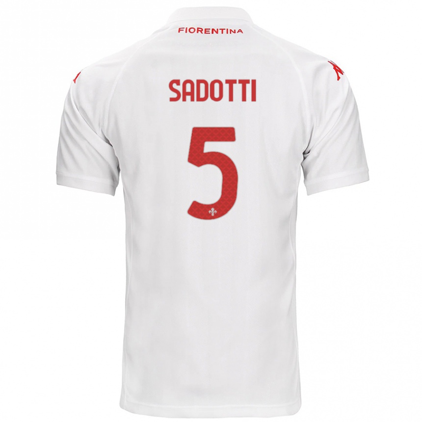 Enfant Football Maillot Edoardo Sadotti #5 Blanc Tenues Extérieur 2024/25