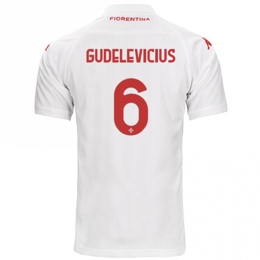 Enfant Football Maillot Ernestas Gudelevicius #6 Blanc Tenues Extérieur 2024/25