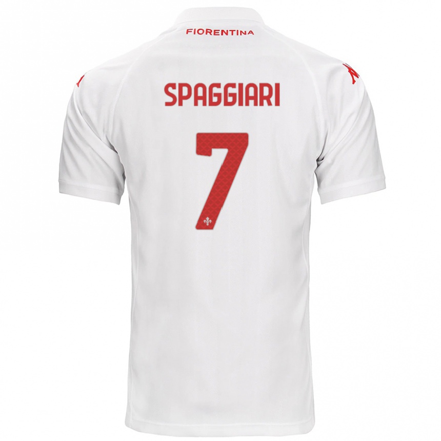 Enfant Football Maillot Riccardo Spaggiari #7 Blanc Tenues Extérieur 2024/25