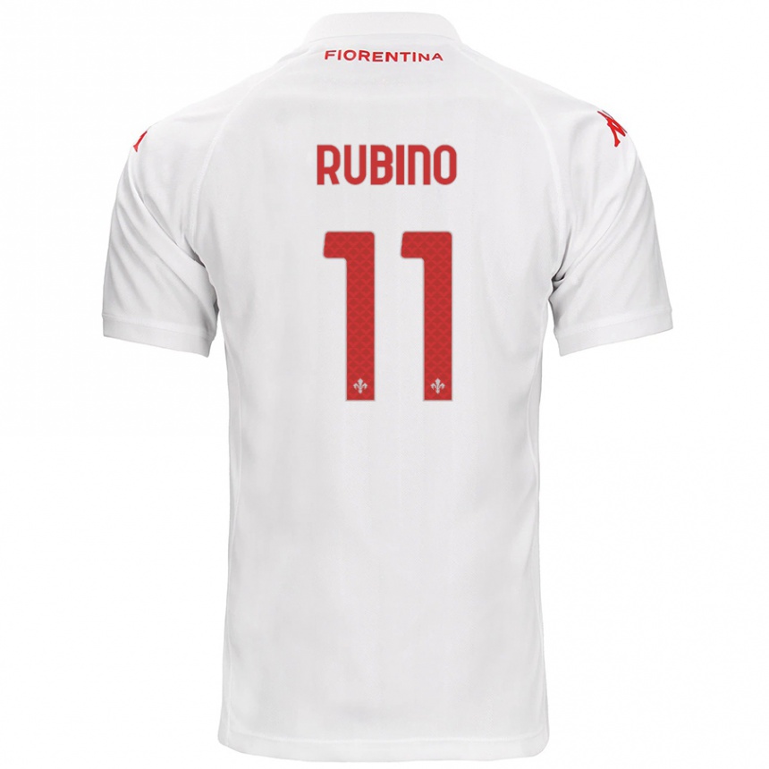 Enfant Football Maillot Tommaso Rubino #11 Blanc Tenues Extérieur 2024/25