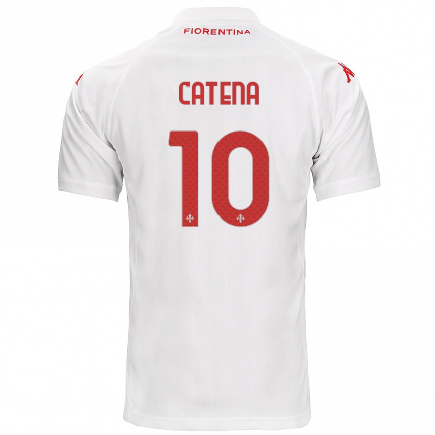 Enfant Football Maillot Michaela Catena #10 Blanc Tenues Extérieur 2024/25