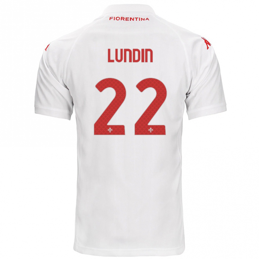 Enfant Football Maillot Karin Lundin #22 Blanc Tenues Extérieur 2024/25