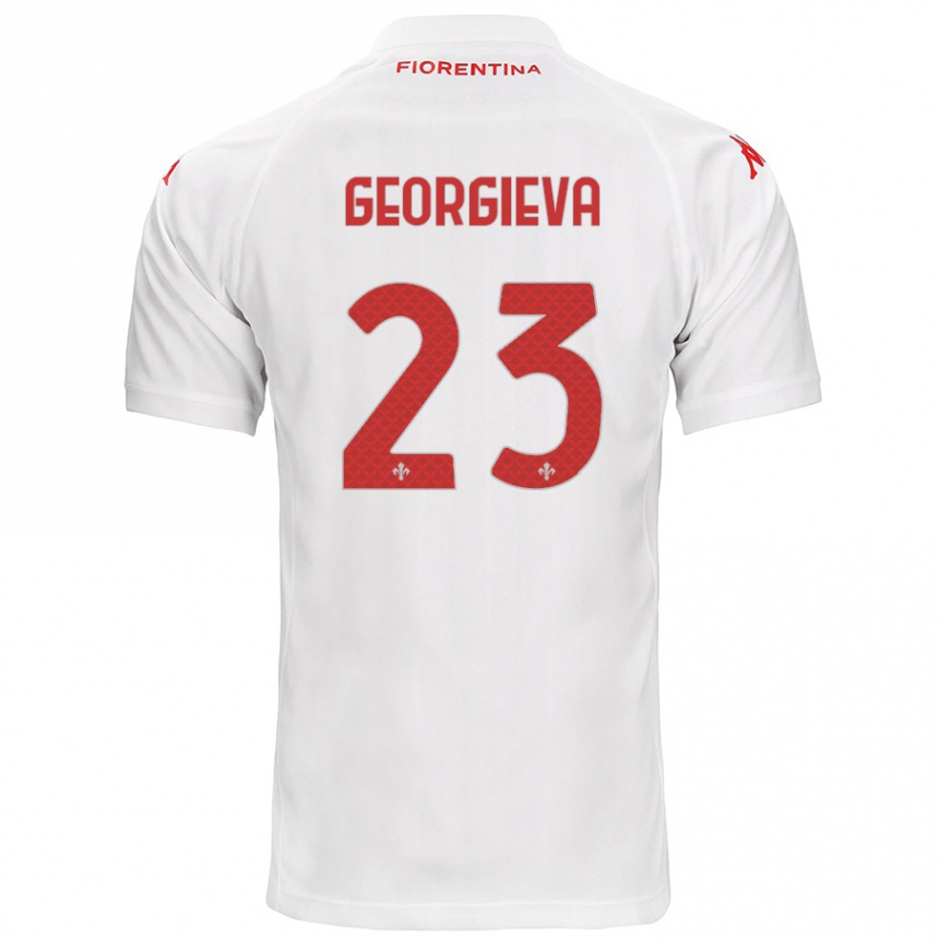 Enfant Football Maillot Marina Georgieva #23 Blanc Tenues Extérieur 2024/25