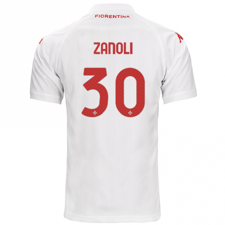 Enfant Football Maillot Martina Zanoli #30 Blanc Tenues Extérieur 2024/25