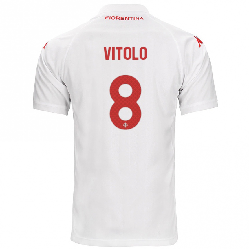 Enfant Football Maillot Federico Vitolo #8 Blanc Tenues Extérieur 2024/25