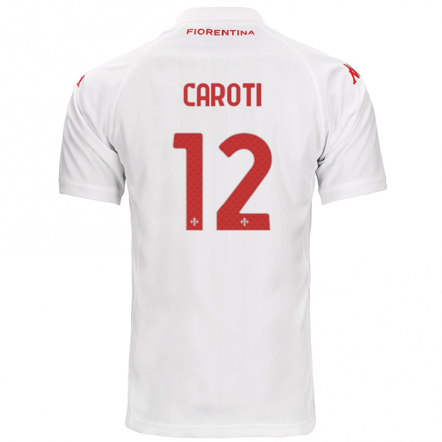 Enfant Football Maillot Filippo Caroti #12 Blanc Tenues Extérieur 2024/25