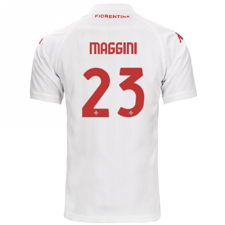 Enfant Football Maillot Filippo Maggini #23 Blanc Tenues Extérieur 2024/25