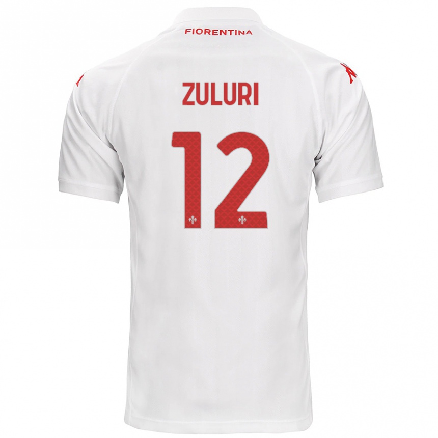 Enfant Football Maillot Athena Zuluri #12 Blanc Tenues Extérieur 2024/25