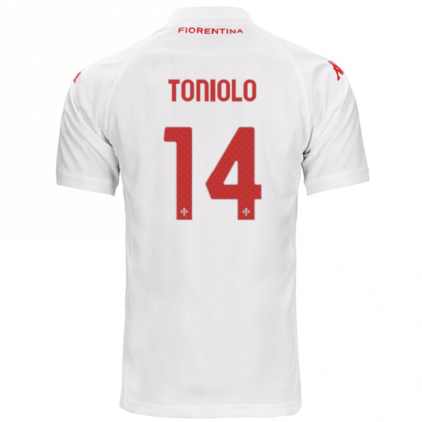 Enfant Football Maillot Martina Toniolo #14 Blanc Tenues Extérieur 2024/25