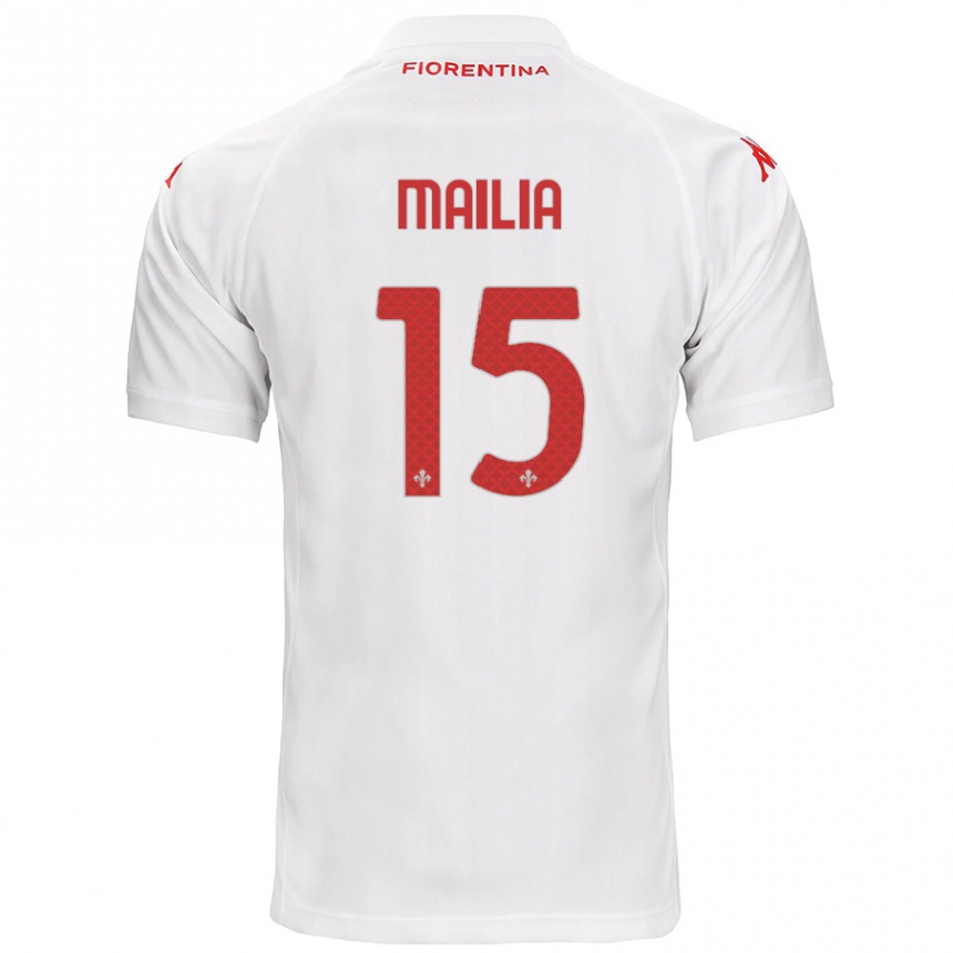 Enfant Football Maillot Siria Mailia #15 Blanc Tenues Extérieur 2024/25