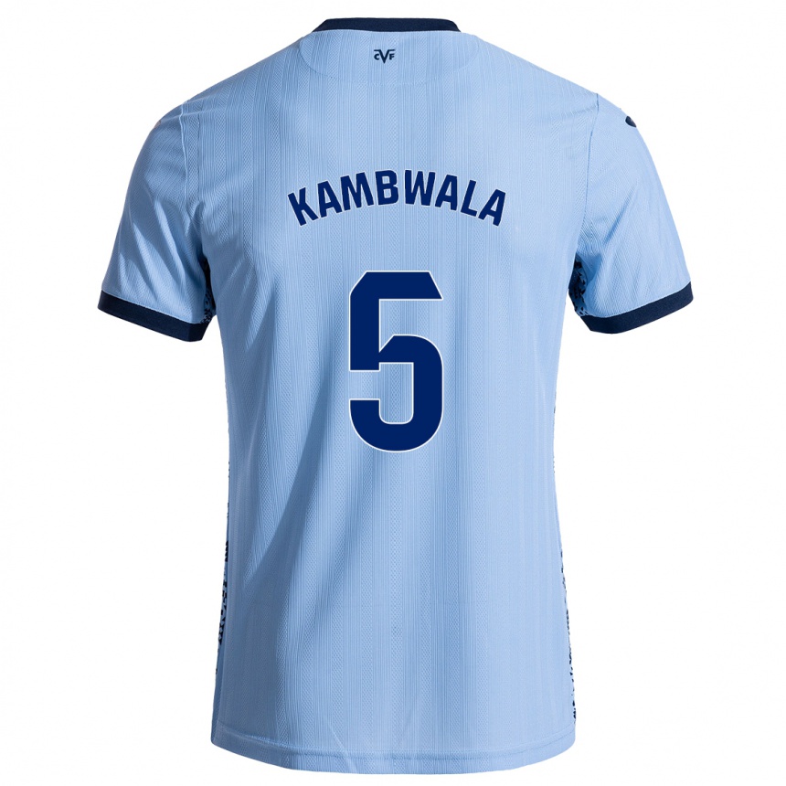 Enfant Football Maillot Willy Kambwala #5 Bleu Ciel Tenues Extérieur 2024/25