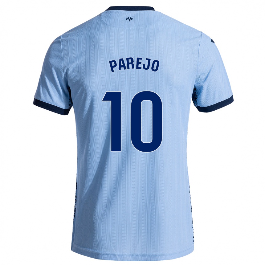 Enfant Football Maillot Dani Parejo #10 Bleu Ciel Tenues Extérieur 2024/25