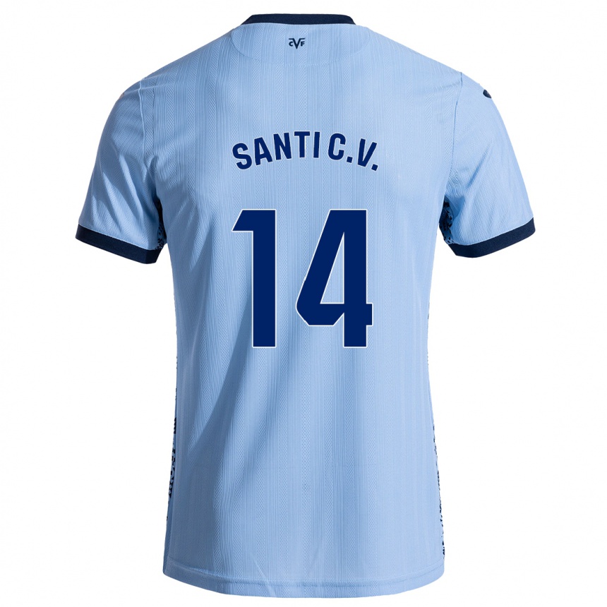 Enfant Football Maillot Santi Comesaña #14 Bleu Ciel Tenues Extérieur 2024/25