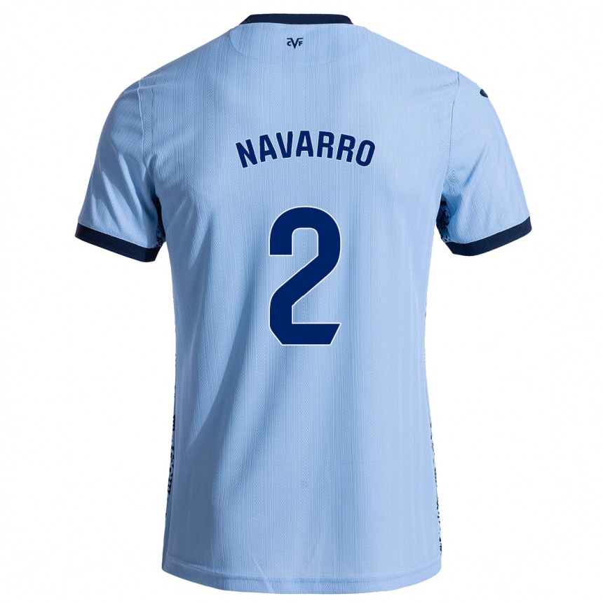 Enfant Football Maillot Pau Navarro #2 Bleu Ciel Tenues Extérieur 2024/25