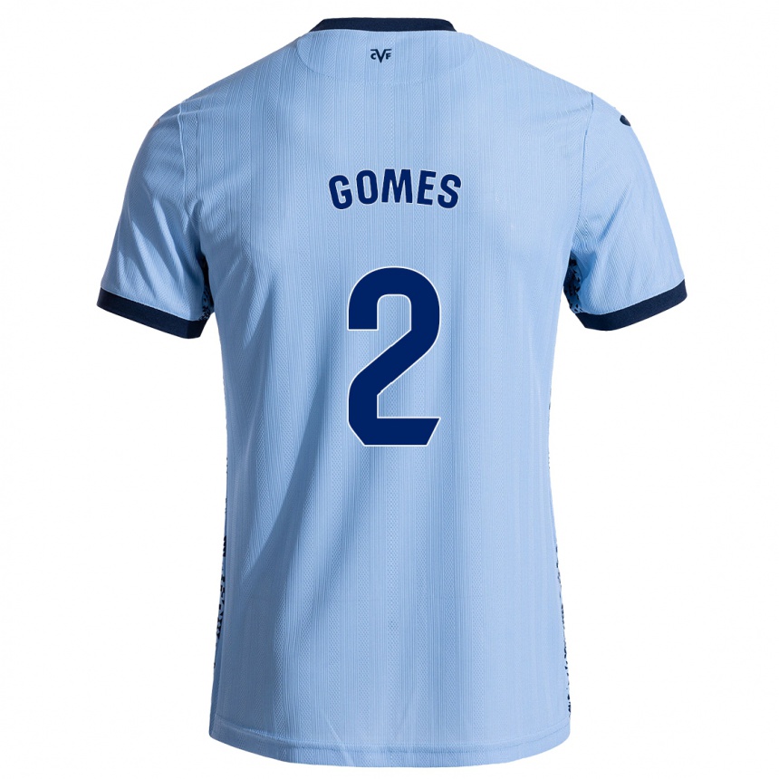 Enfant Football Maillot Vique Gomes #2 Bleu Ciel Tenues Extérieur 2024/25