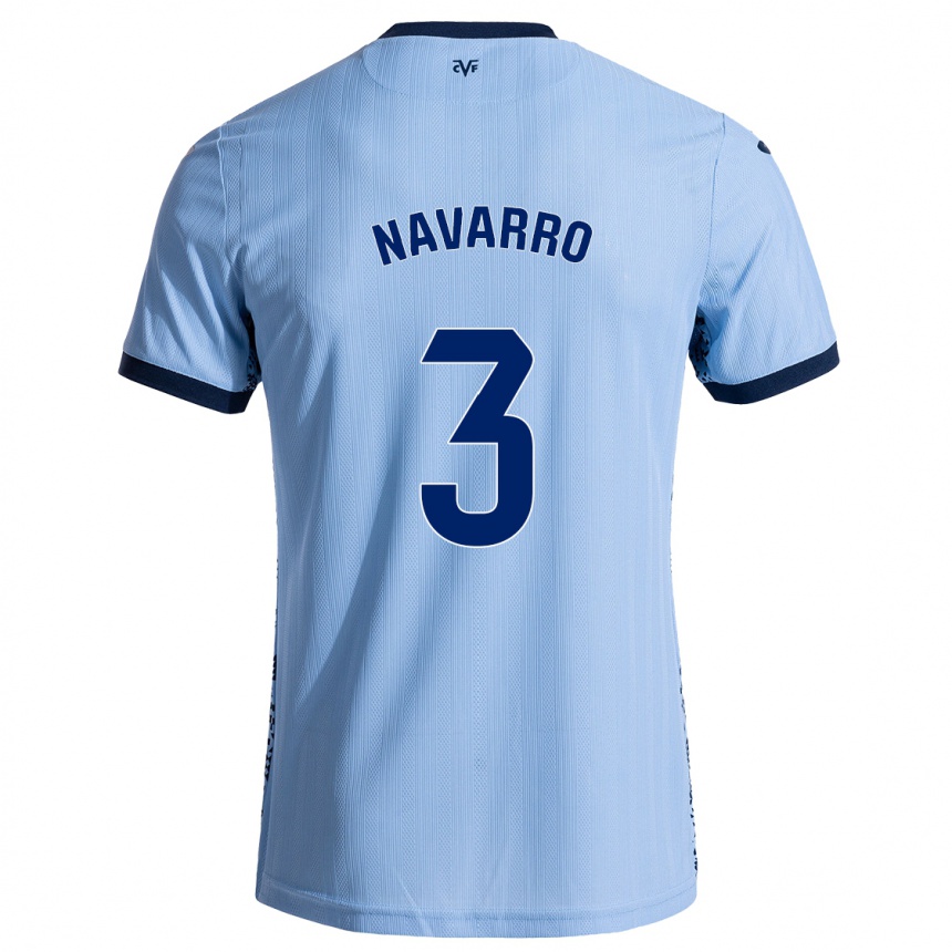 Enfant Football Maillot Pablo Navarro #3 Bleu Ciel Tenues Extérieur 2024/25