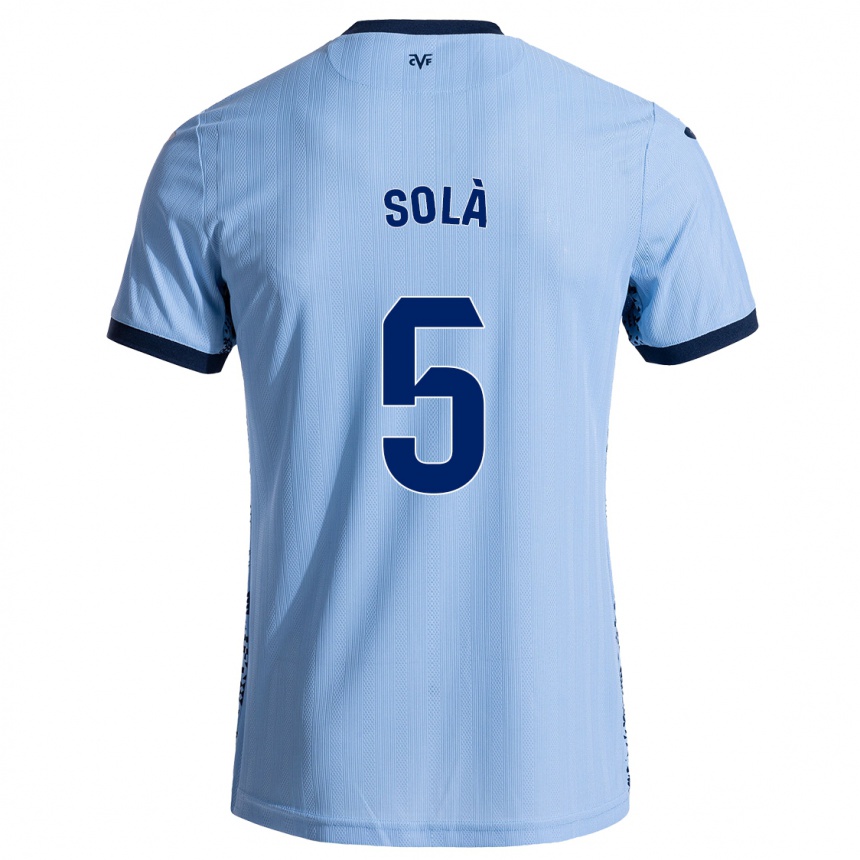 Enfant Football Maillot Arnau Solà #5 Bleu Ciel Tenues Extérieur 2024/25