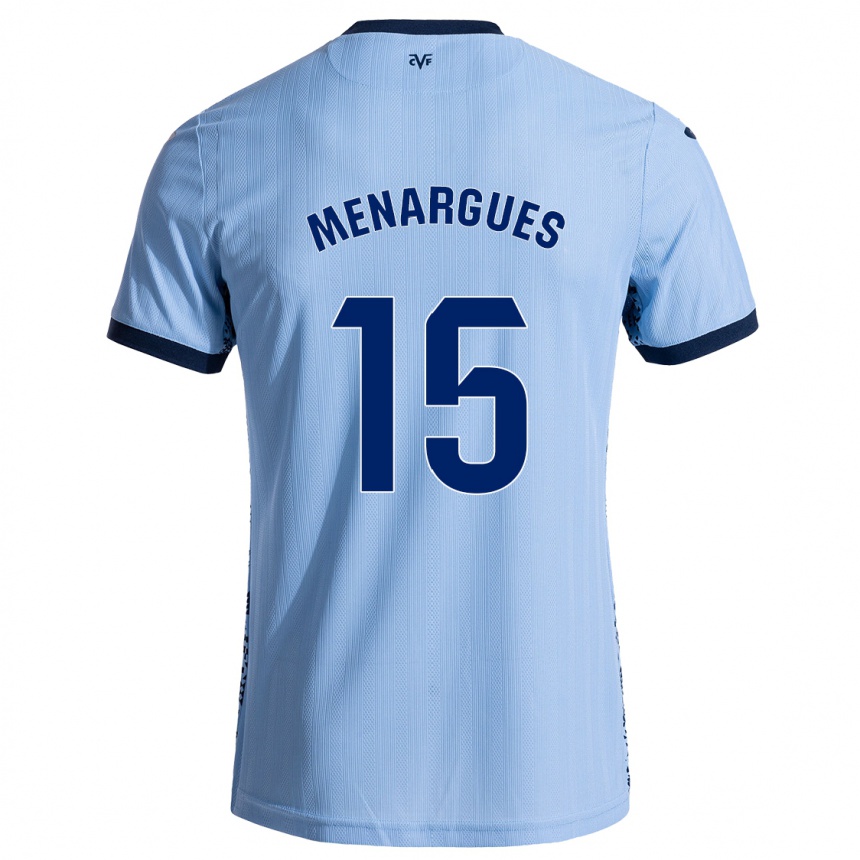 Enfant Football Maillot Joseda Menargues #15 Bleu Ciel Tenues Extérieur 2024/25