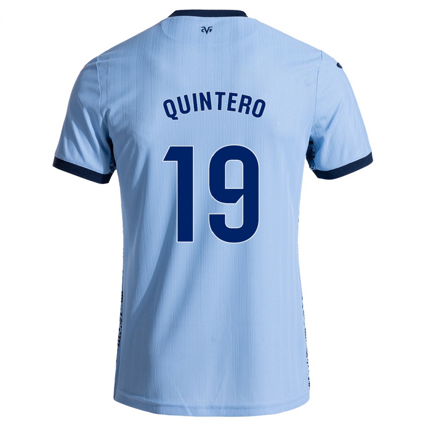 Enfant Football Maillot Luis Quintero #19 Bleu Ciel Tenues Extérieur 2024/25