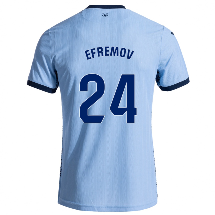 Enfant Football Maillot Anton Efremov #24 Bleu Ciel Tenues Extérieur 2024/25