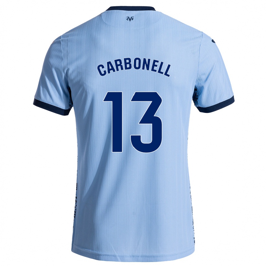 Enfant Football Maillot Carmen Carbonell #13 Bleu Ciel Tenues Extérieur 2024/25