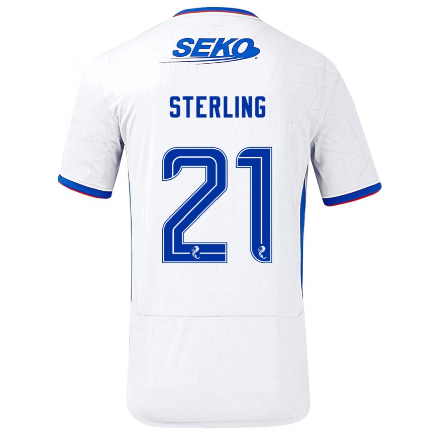 Enfant Football Maillot Dujon Sterling #21 Blanc Bleu Tenues Extérieur 2024/25