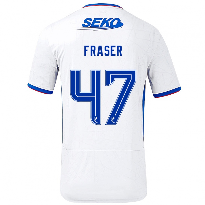 Enfant Football Maillot Robbie Fraser #47 Blanc Bleu Tenues Extérieur 2024/25