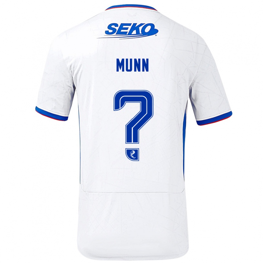 Enfant Football Maillot Mason Munn #0 Blanc Bleu Tenues Extérieur 2024/25