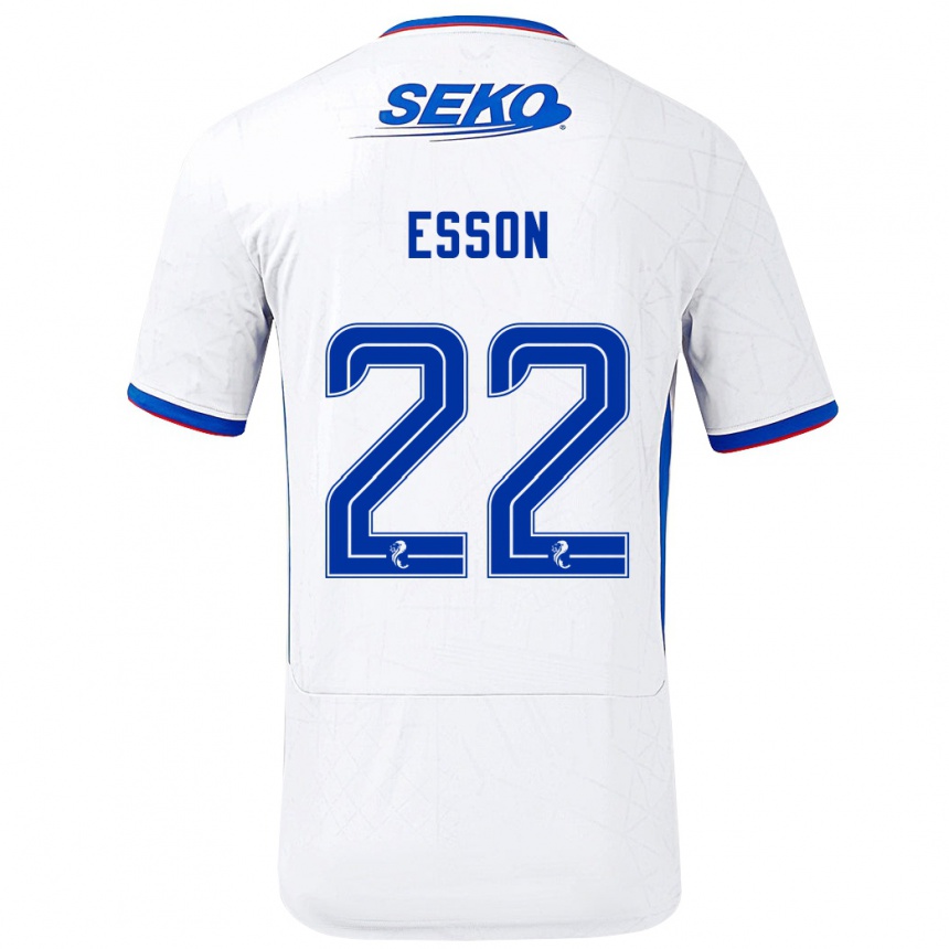 Enfant Football Maillot Victoria Esson #22 Blanc Bleu Tenues Extérieur 2024/25