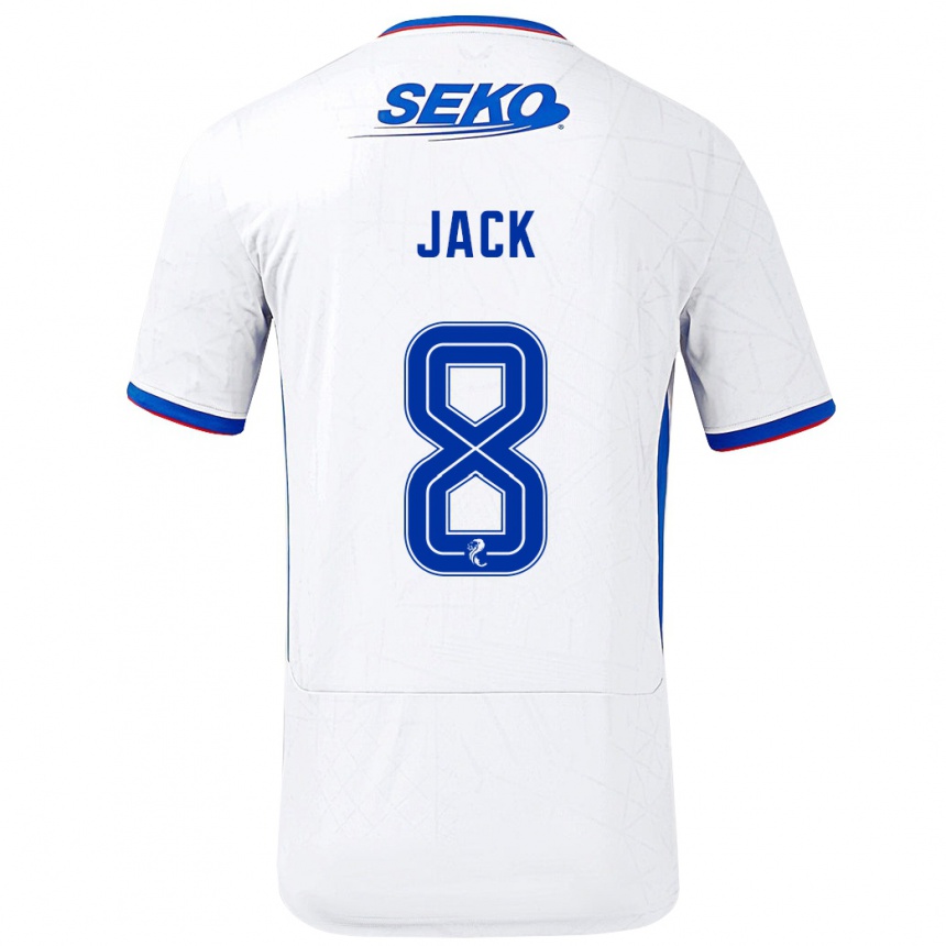 Enfant Football Maillot Ryan Jack #8 Blanc Bleu Tenues Extérieur 2024/25