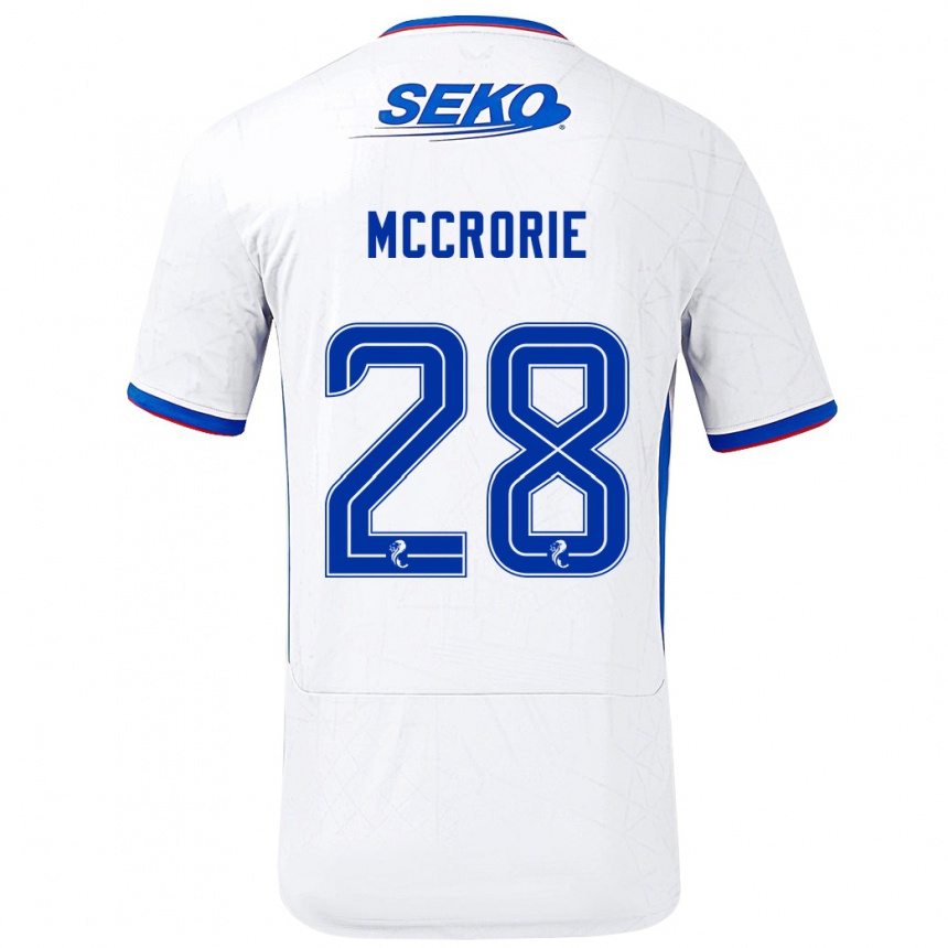 Enfant Football Maillot Robby Mccrorie #28 Blanc Bleu Tenues Extérieur 2024/25