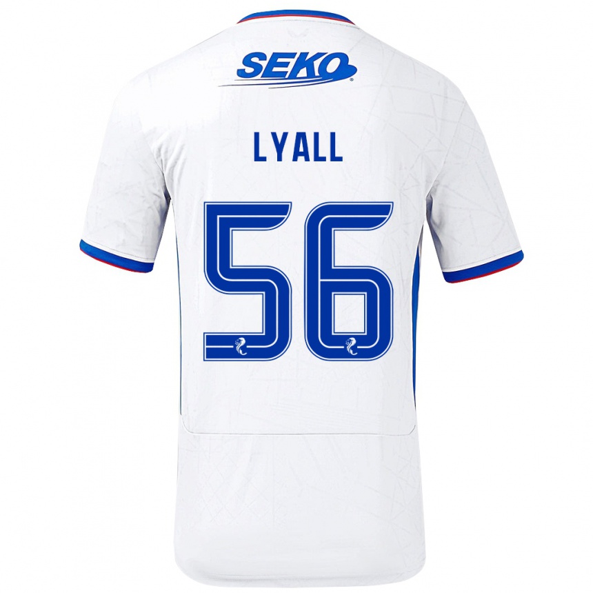 Enfant Football Maillot Arron Lyall #56 Blanc Bleu Tenues Extérieur 2024/25