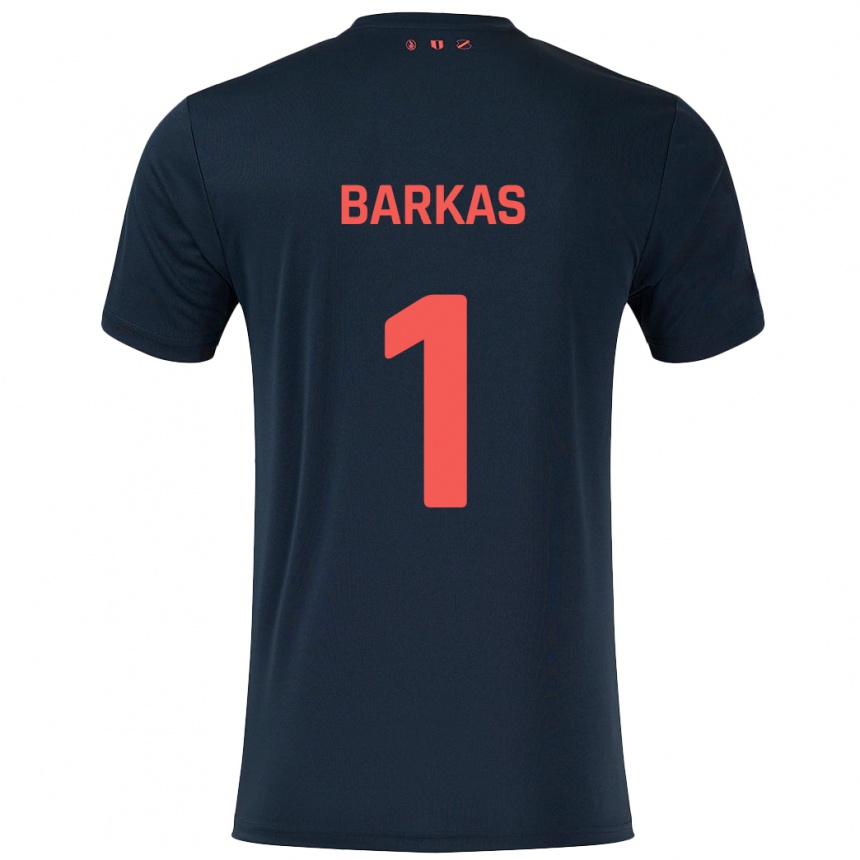 Enfant Football Maillot Vasilios Barkas #1 Noir Rouge Tenues Extérieur 2024/25