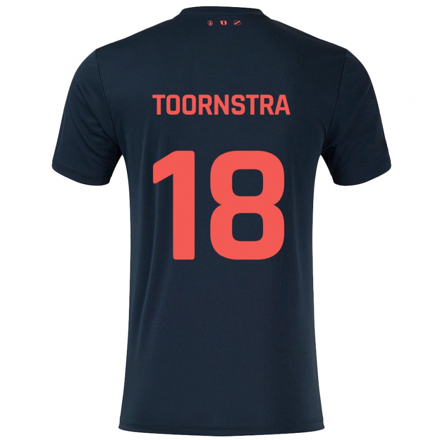 Enfant Football Maillot Jens Toornstra #18 Noir Rouge Tenues Extérieur 2024/25