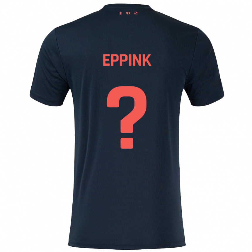 Enfant Football Maillot Mees Eppink #0 Noir Rouge Tenues Extérieur 2024/25