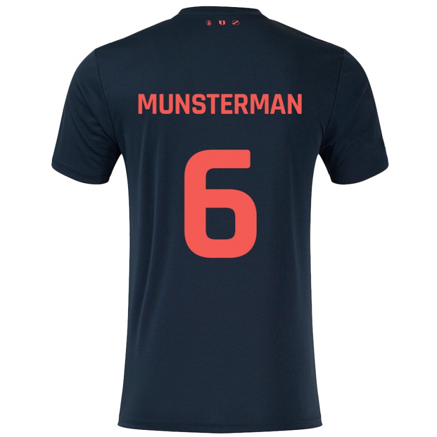 Enfant Football Maillot Marthe Munsterman #6 Noir Rouge Tenues Extérieur 2024/25