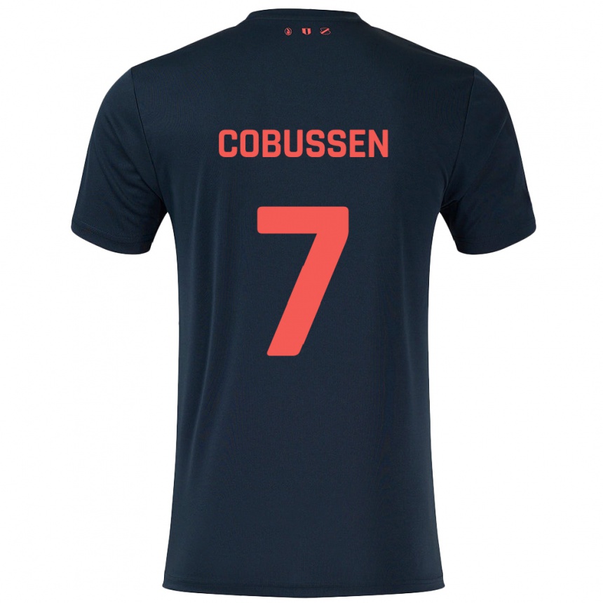 Enfant Football Maillot Sophie Cobussen #7 Noir Rouge Tenues Extérieur 2024/25