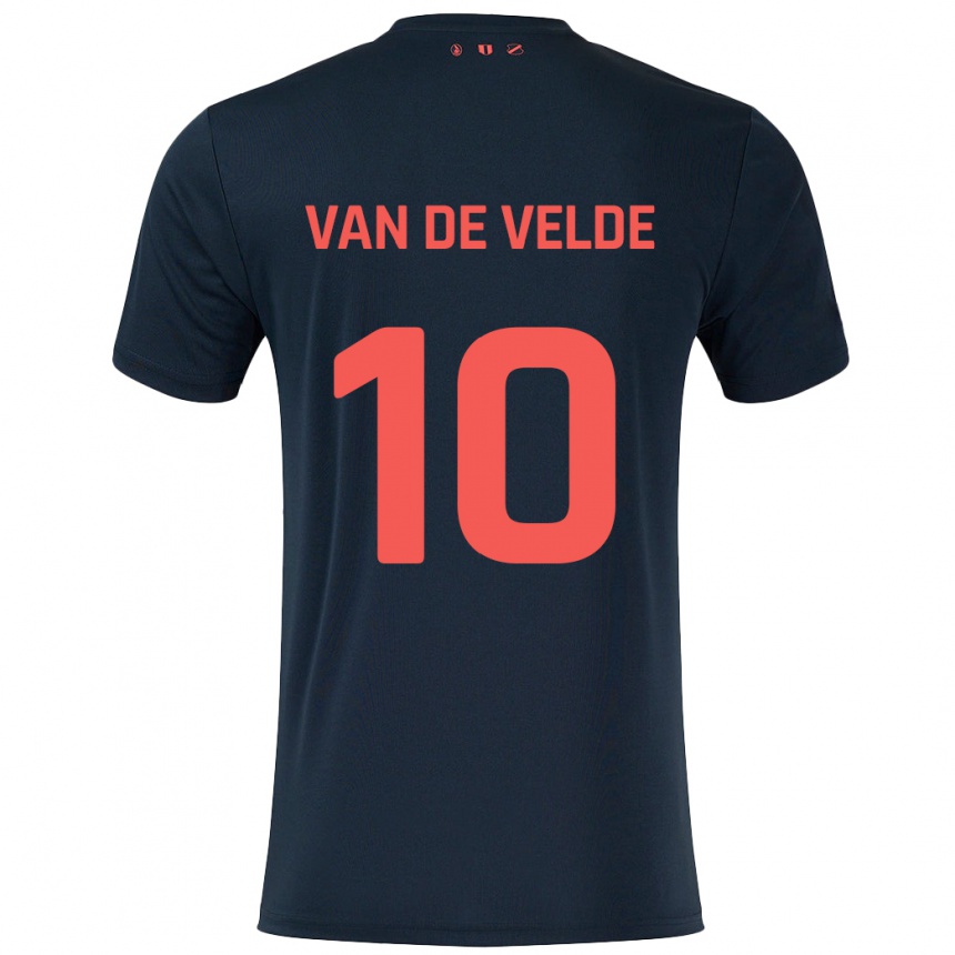 Enfant Football Maillot Senne Van De Velde #10 Noir Rouge Tenues Extérieur 2024/25