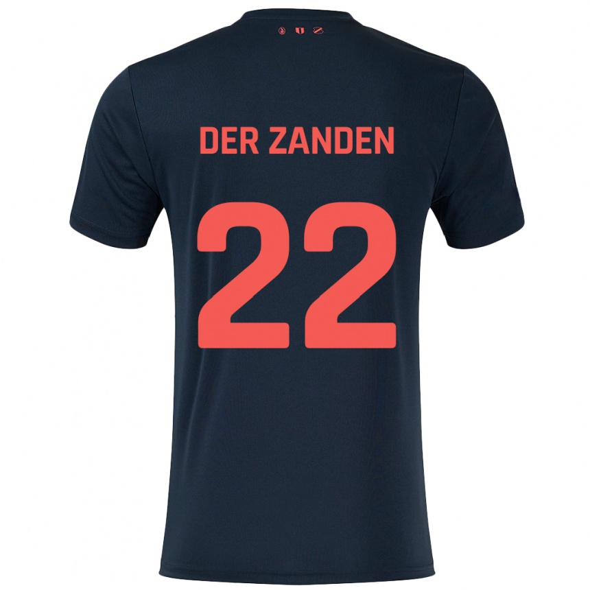 Enfant Football Maillot Iise Van Der Zanden #22 Noir Rouge Tenues Extérieur 2024/25