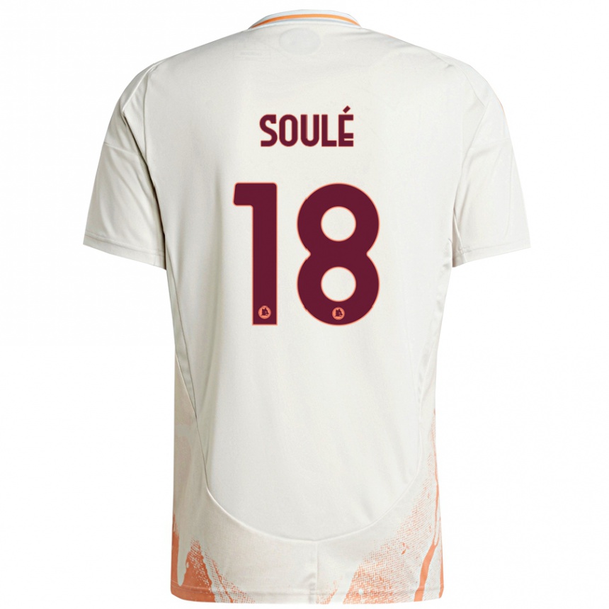 Enfant Football Maillot Matías Soulé #18 Crème Blanc Orange Tenues Extérieur 2024/25