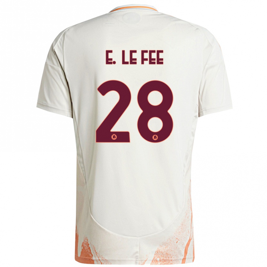 Enfant Football Maillot Enzo Le Fée #28 Crème Blanc Orange Tenues Extérieur 2024/25