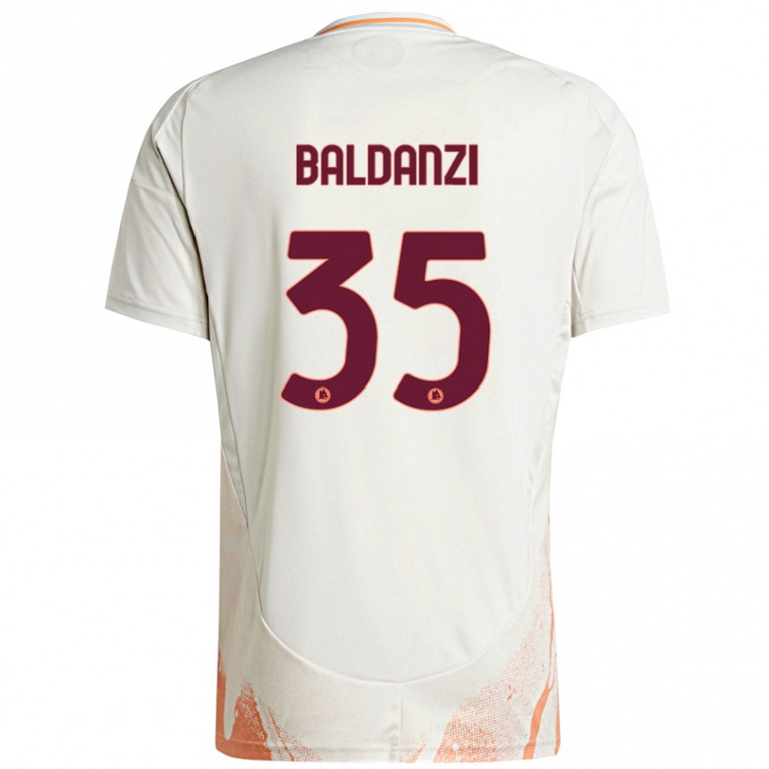 Enfant Football Maillot Tommaso Baldanzi #35 Crème Blanc Orange Tenues Extérieur 2024/25