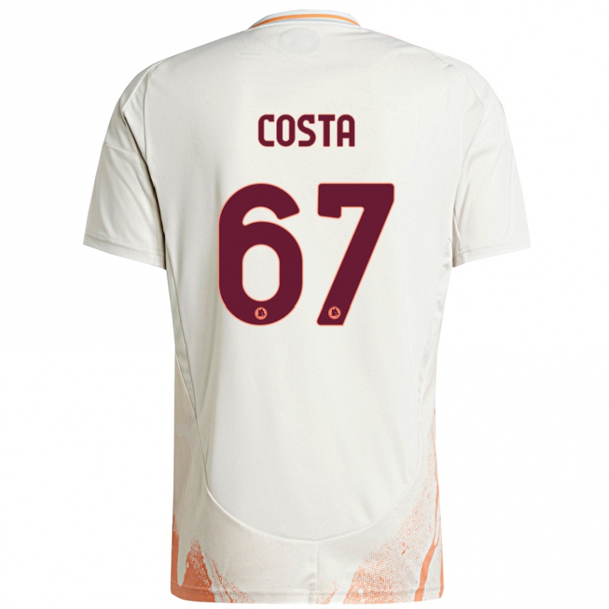 Enfant Football Maillot João Costa #67 Crème Blanc Orange Tenues Extérieur 2024/25