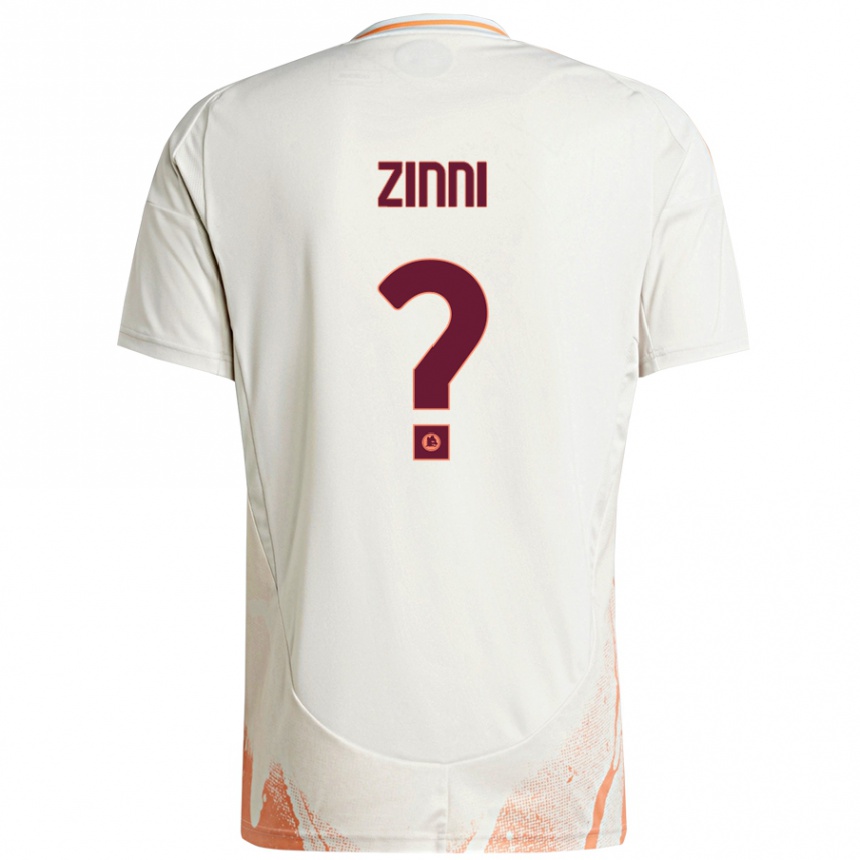 Enfant Football Maillot Raul Zinni #0 Crème Blanc Orange Tenues Extérieur 2024/25