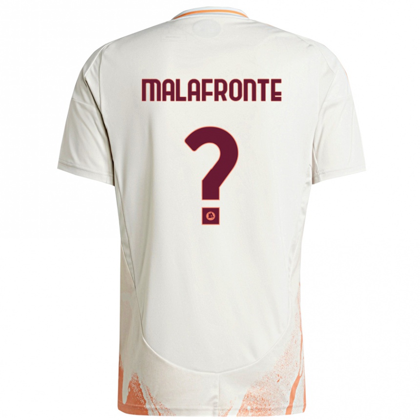 Enfant Football Maillot Matteo Malafronte #0 Crème Blanc Orange Tenues Extérieur 2024/25